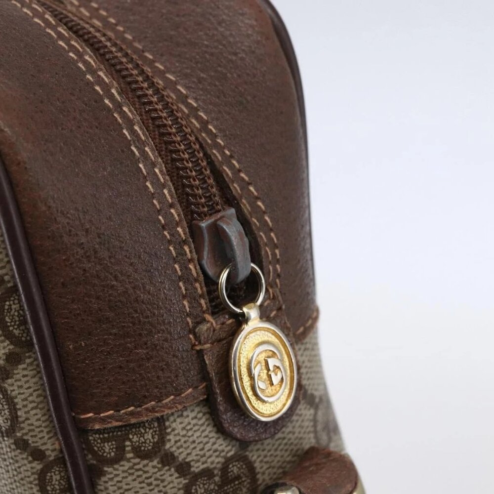 GUCCI GG Supreme Web Sherry Line Shoulder Bag PVC Beige Red Green Auth 97406 - Picture 10 of 16